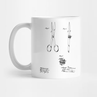 Shears and Scissors Vintage Patent Hand Drawing Mug